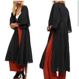 NWT free people black long kimono
